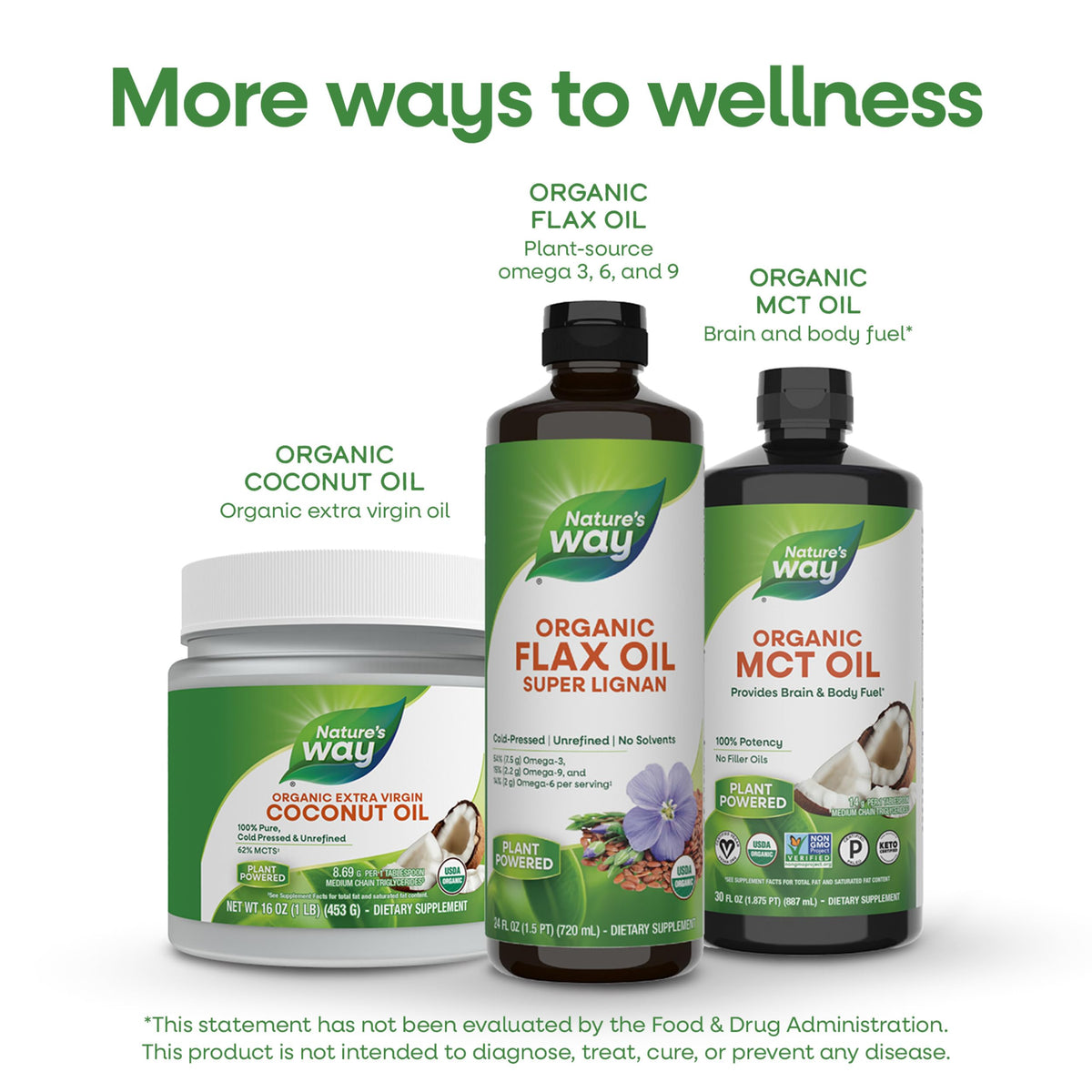 Nature's Way Huile de Lin Bio Super Lignan en train d'être versée dans un smoothie