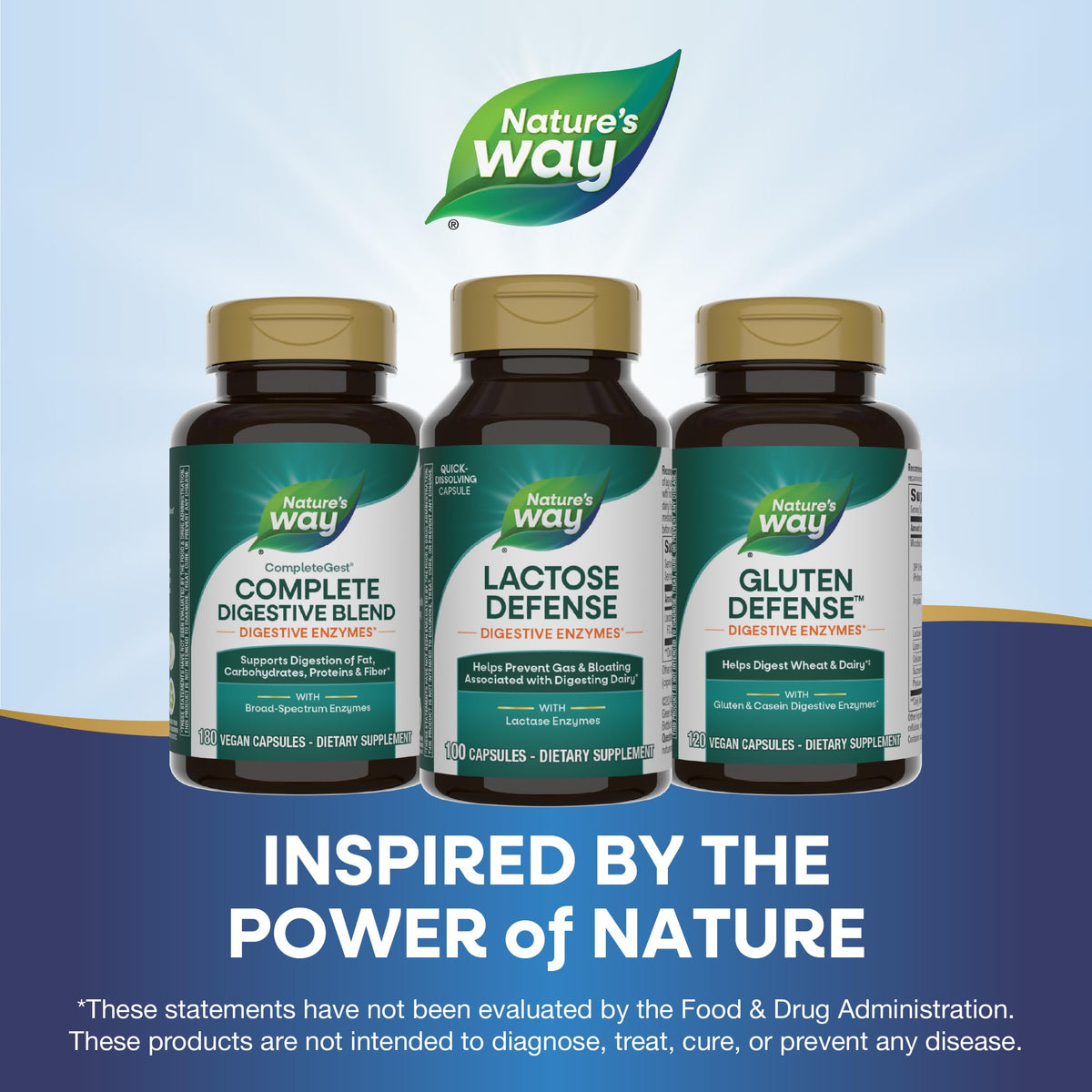 Nature's Way Lactose Defense 100 gélules 690 mg près d'un verre de lait