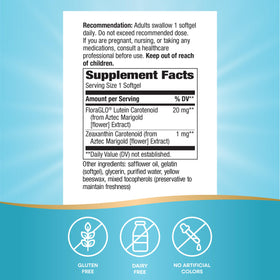 Nature's Way Lutein 20 mg gélules with a softgel