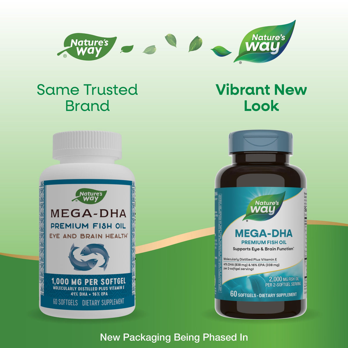 Nature's Way Mega-DHA étiquette avec spécifications