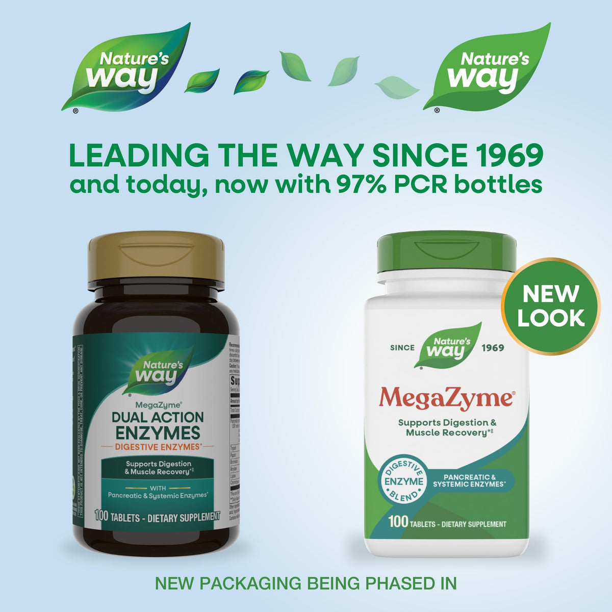 Nature's Way Mega-Zyme, vue arrière avec ingrédients et informations