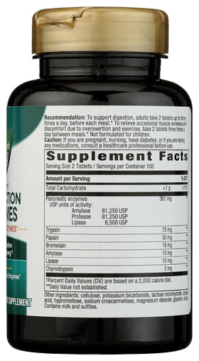 Nature's Way Mega-Zyme, vue arrière du flacon