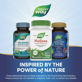 Nature's Way Melissa Balm Citron 1500 mg gélules sur table