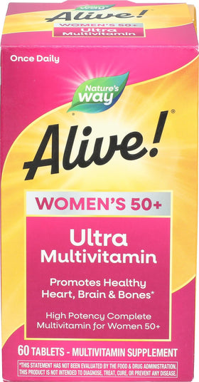 Nature's Way Multivitamine Alive 50 Plus 60 Comprimés vue de face