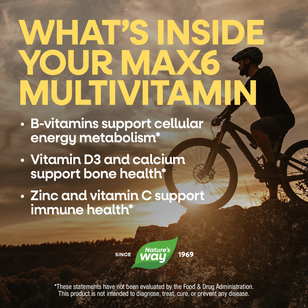 Nature's Way Multivitamine Complète Max6 Potency prise avec un verre d'eau