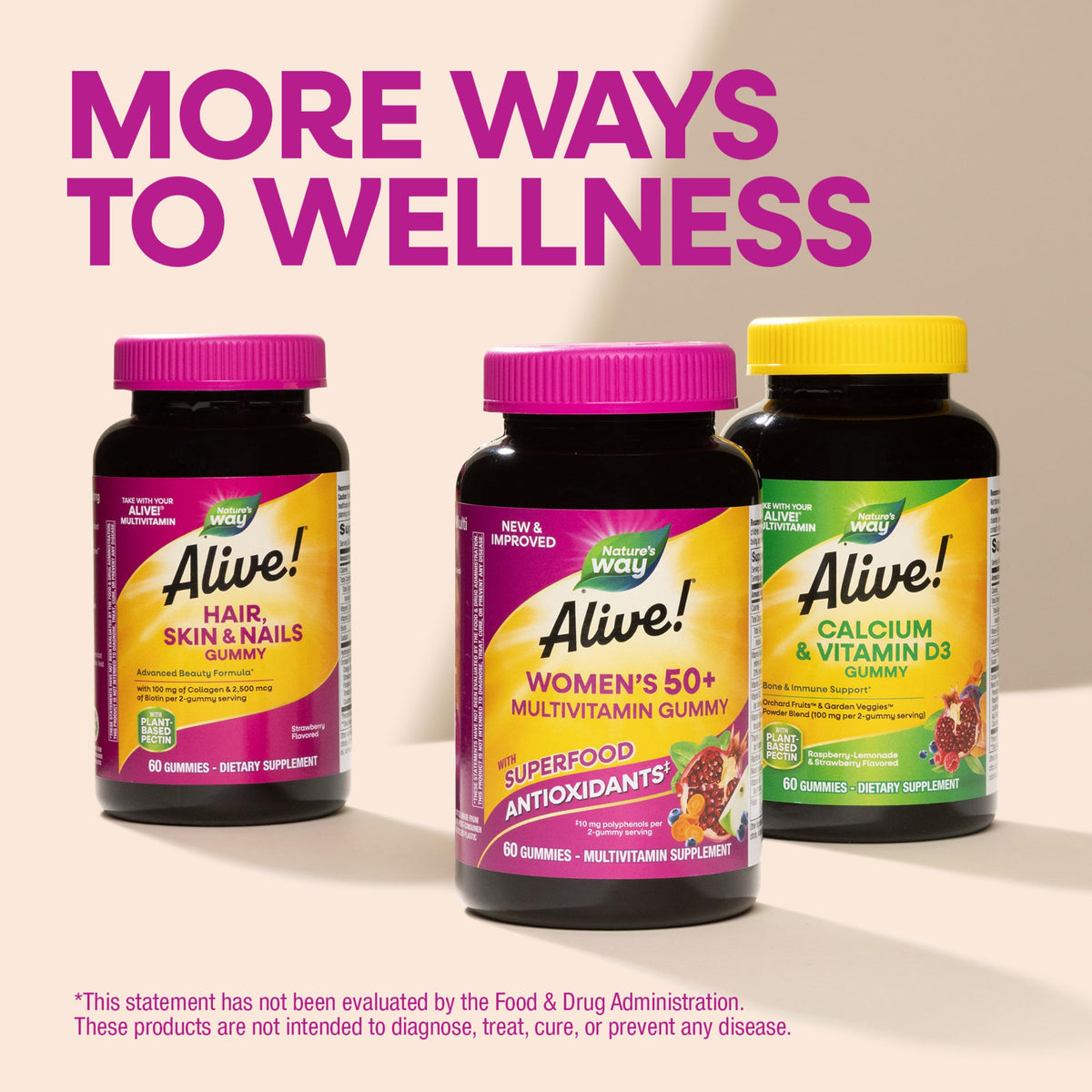 Nature's Way Multivitamine Gummy Femme 50+ informations nutritionnelles sur l'étiquette