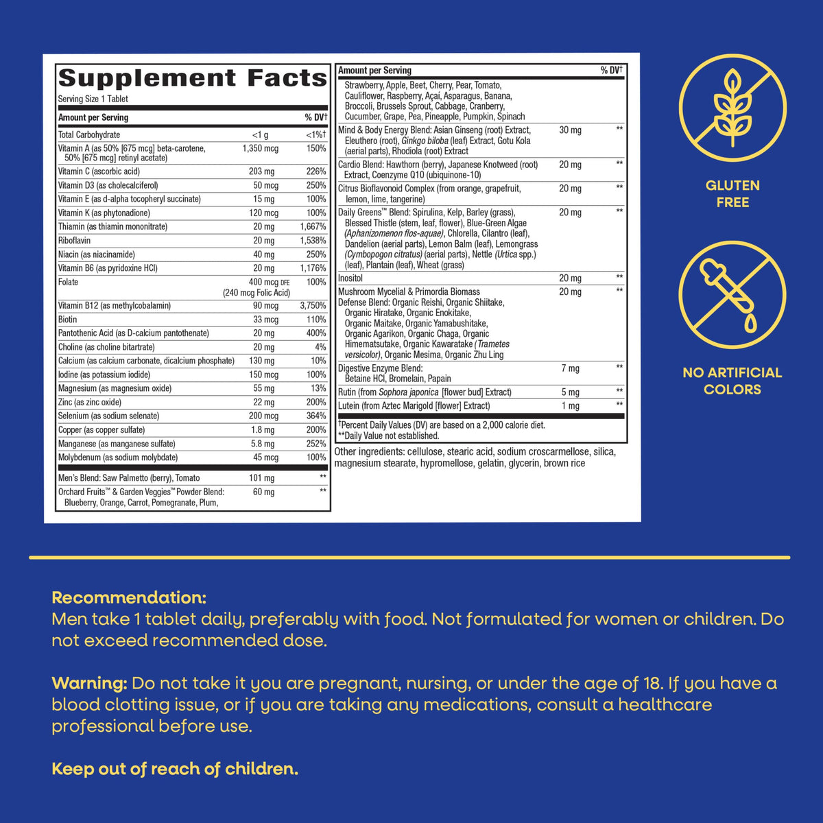 Nature's Way Multivitamine Ultra Potente 50+ tablette avec nourriture