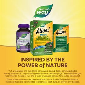 Nature's Way Multivitamines Garden Goodness 60 comprimés sur une surface neutre