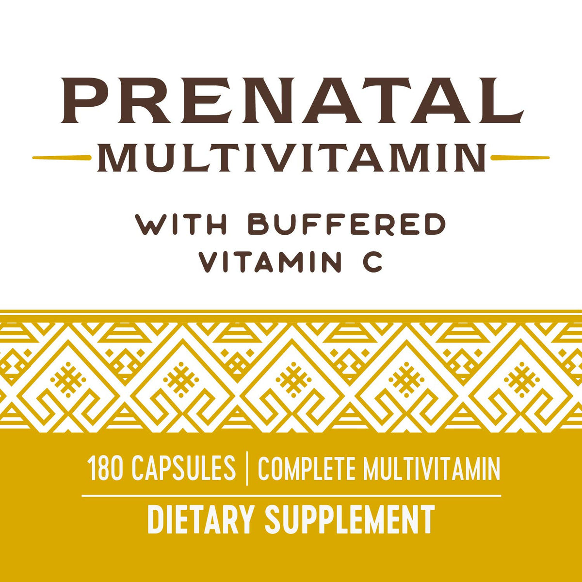 Nature's Way Multivitamines Prénatales 180 gélules à côté d'un verre d'eau