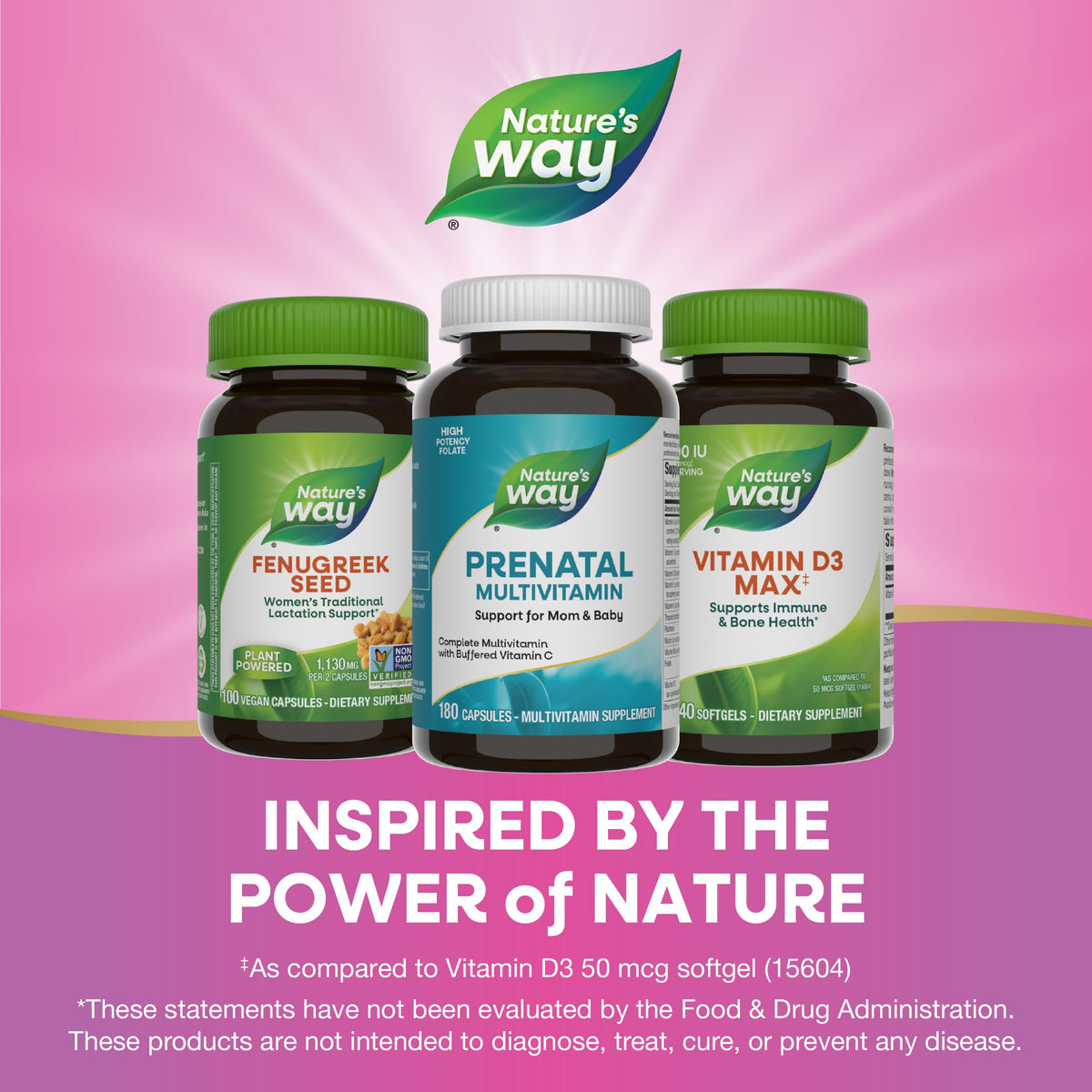 Nature's Way Multivitamines Prénatales 180 gélules avec une assiette de fruits