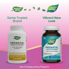 Nature's Way Multivitamines Prénatales 180 gélules vue arrière avec informations nutritionnelles