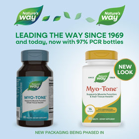 Nature's Way Myo-Tone bouteille vue de côté avec informations sur le produit