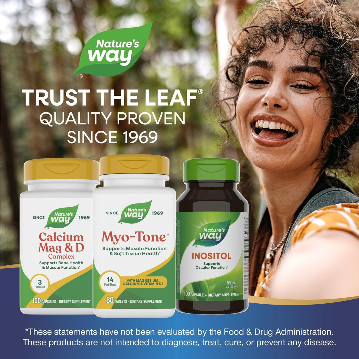 Nature's Way Myo-Tone étiquette détaillant ses bénéfices