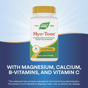 Nature's Way Myo-Tone vue arrière de la bouteille avec ingrédients