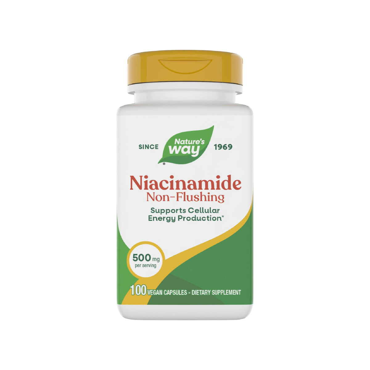 Nature's Way Niacinamide 500mg capsules, 100 count front view