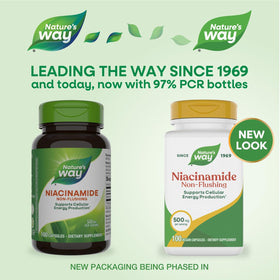 Nature's Way Niacinamide capsule bottle side view