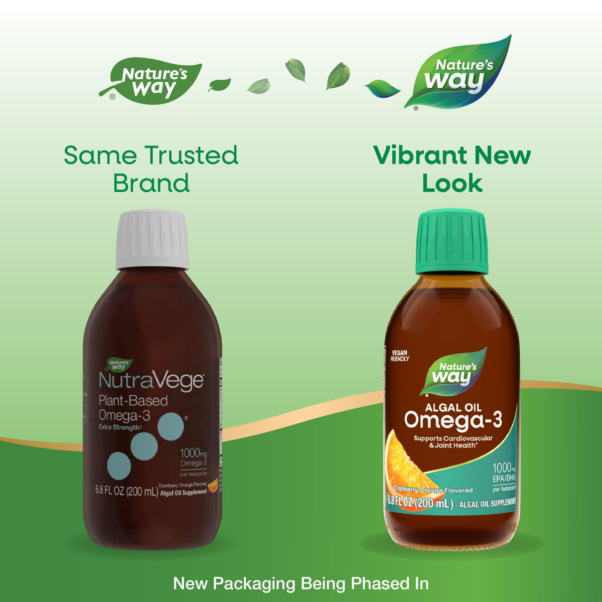 Nature's Way NutraVege Omega-3 200 ml étiquette avec informations nutritionnelles