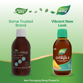 Nature's Way NutraVege Omega-3 200 ml étiquette avec informations nutritionnelles