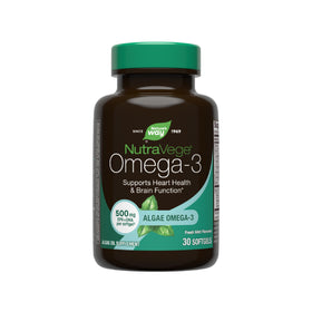 Nature's Way NutraVege Omega-3 Vegan 550 mg capsules front view