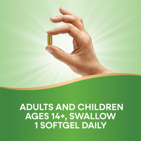 Nature's Way NutraVege Omega-3 Vegan capsules with a plant background