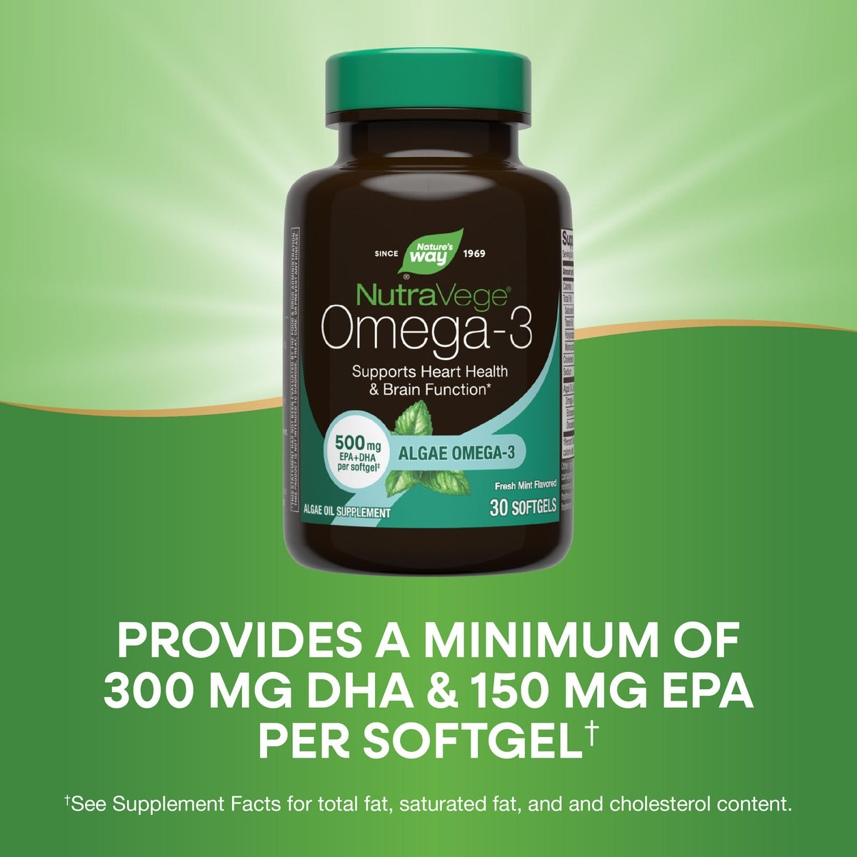 Nature's Way NutraVege Omega-3 Vegan softgel close-up