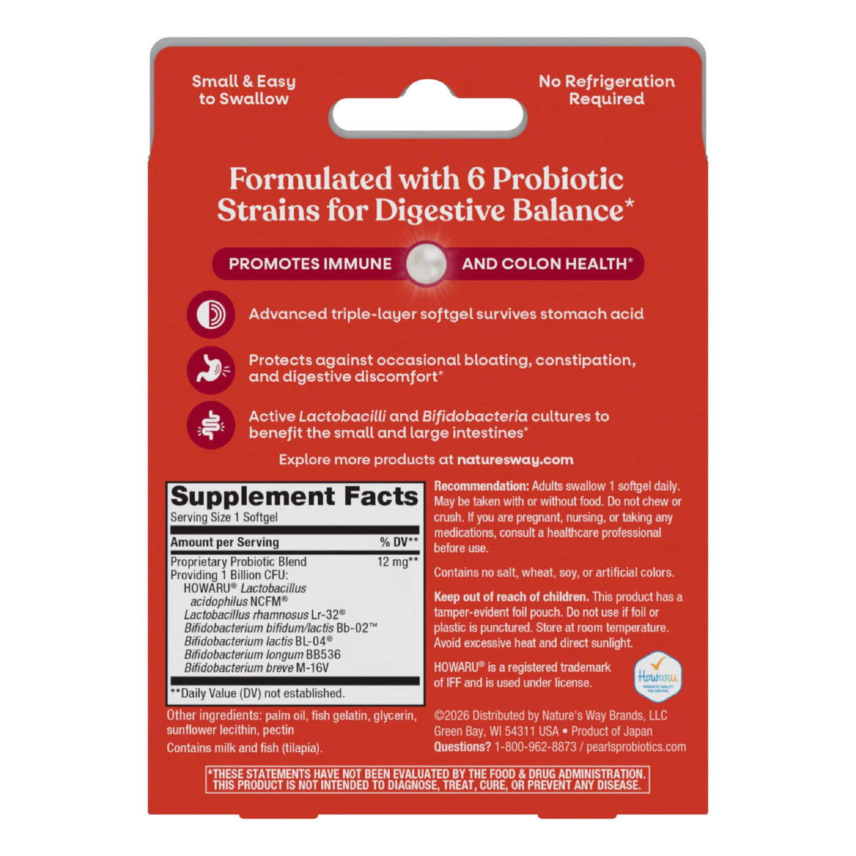 Nature's Way Pearls Complete Probiotic gélules molles dans un environnement de vie