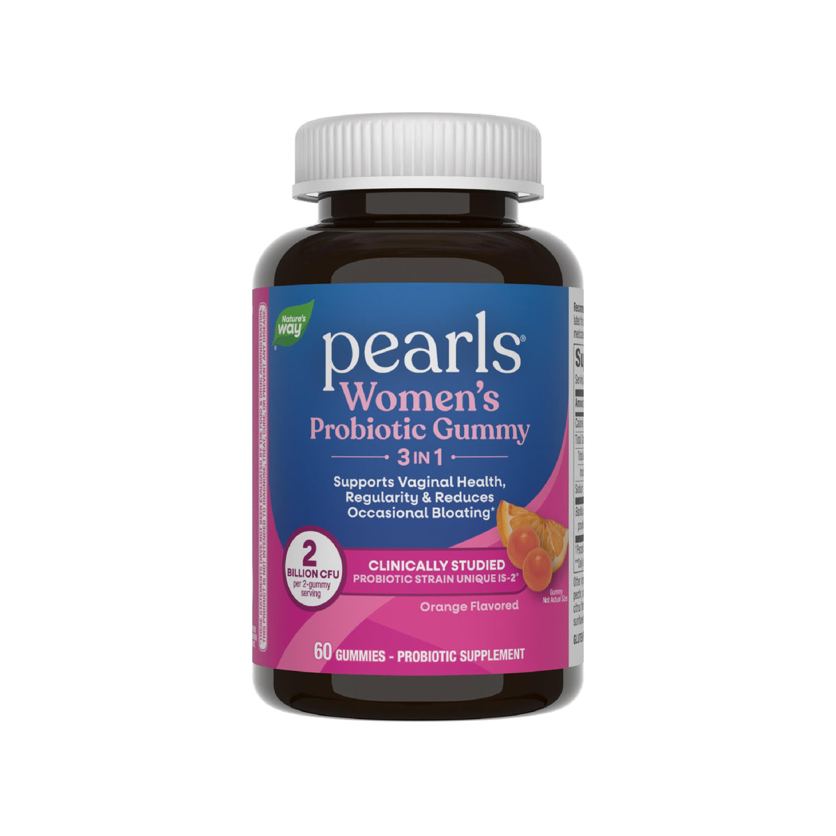 Nature's Way Pearls Probiotic Gummy 3-en-1 Orange 60 pièces vue de face