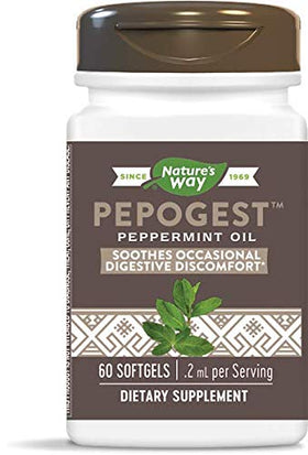 Nature's Way Pepogest Huile de Menthe Poivrée 60 gélules, vue de face