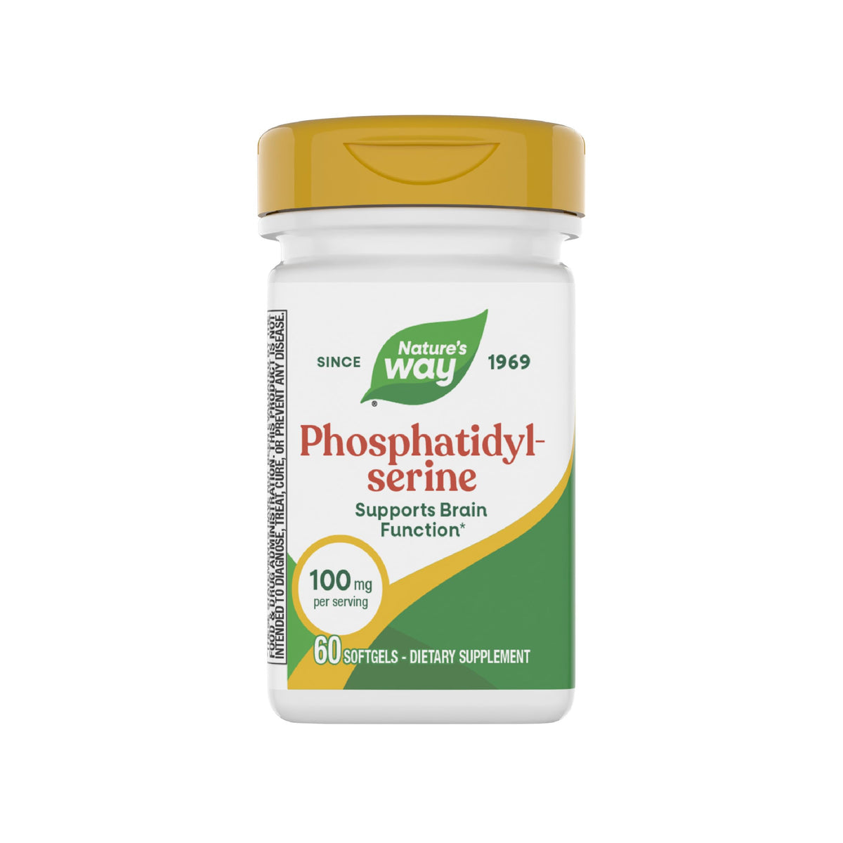 Nature's Way Phosphatidylserine 100 mg 60 capsules, bouteille vue de face