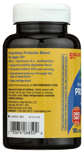 Nature's Way Primadophilus Probiotic capsule ouverte montrant le contenu