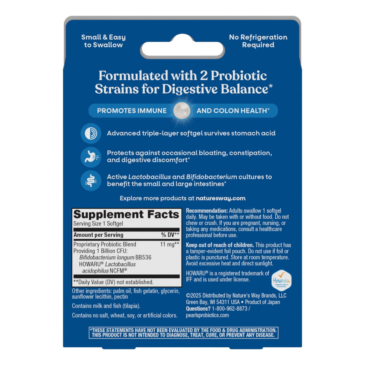 Nature's Way Probiotic Pearls Acidophilus gélules avec un fond de nature