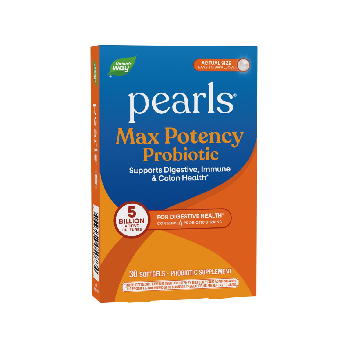 Nature's Way Probiotic Pearls Max Potency 30 Softgels front view