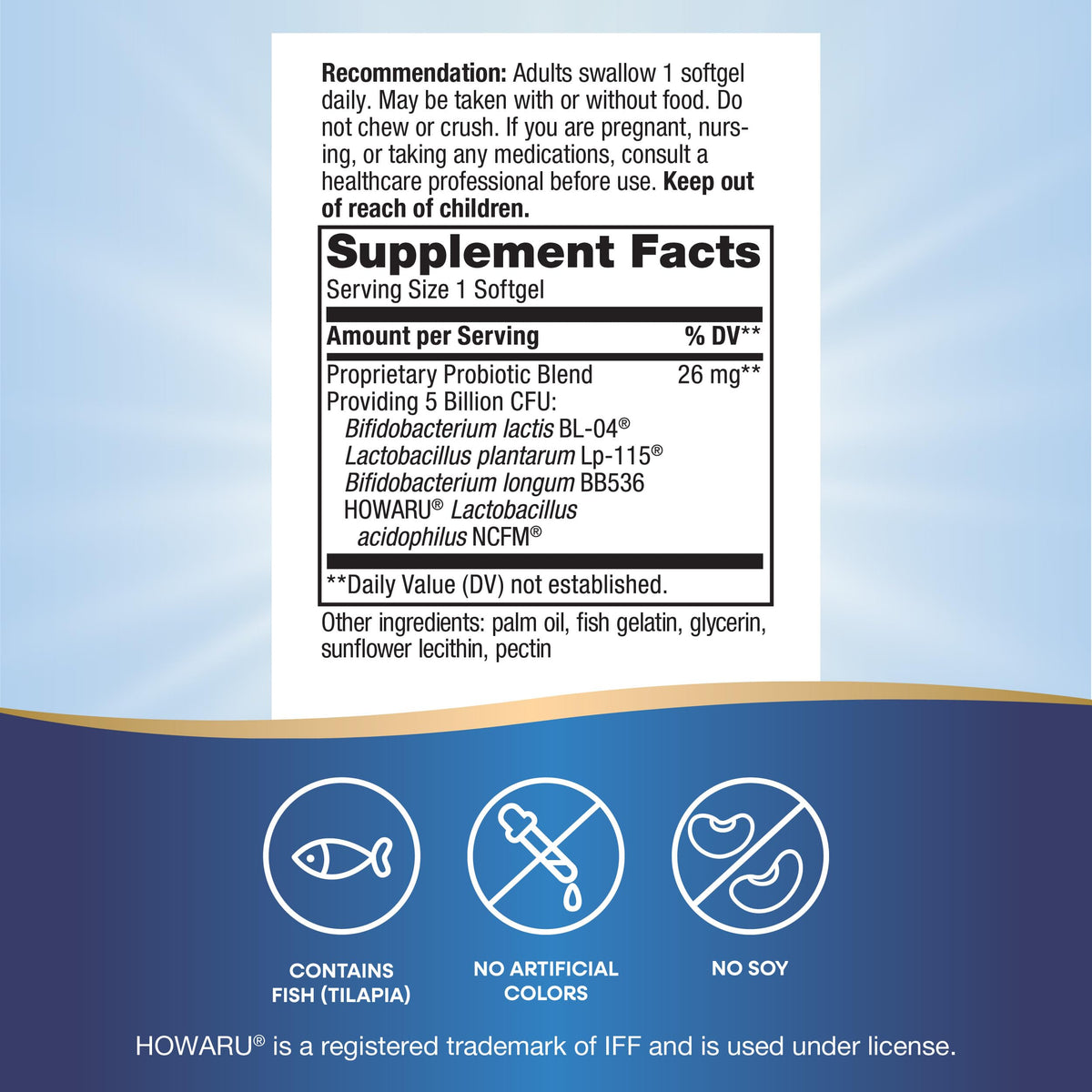 Nature's Way Probiotic Pearls Max Potency softgel in hand