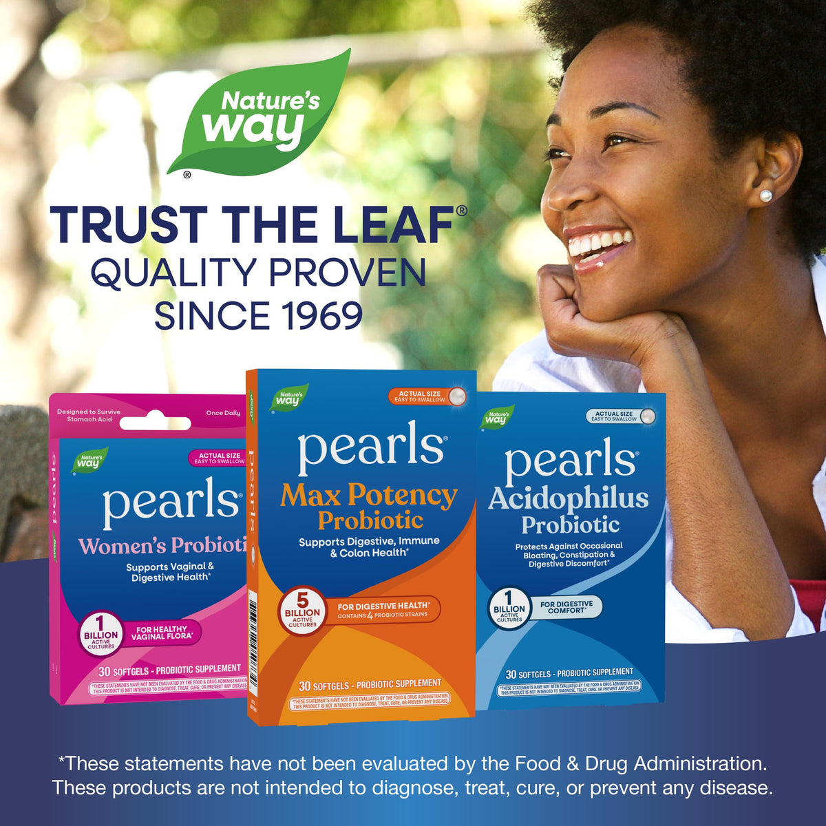 Nature's Way Probiotic Pearls Max Potency with a glass of water