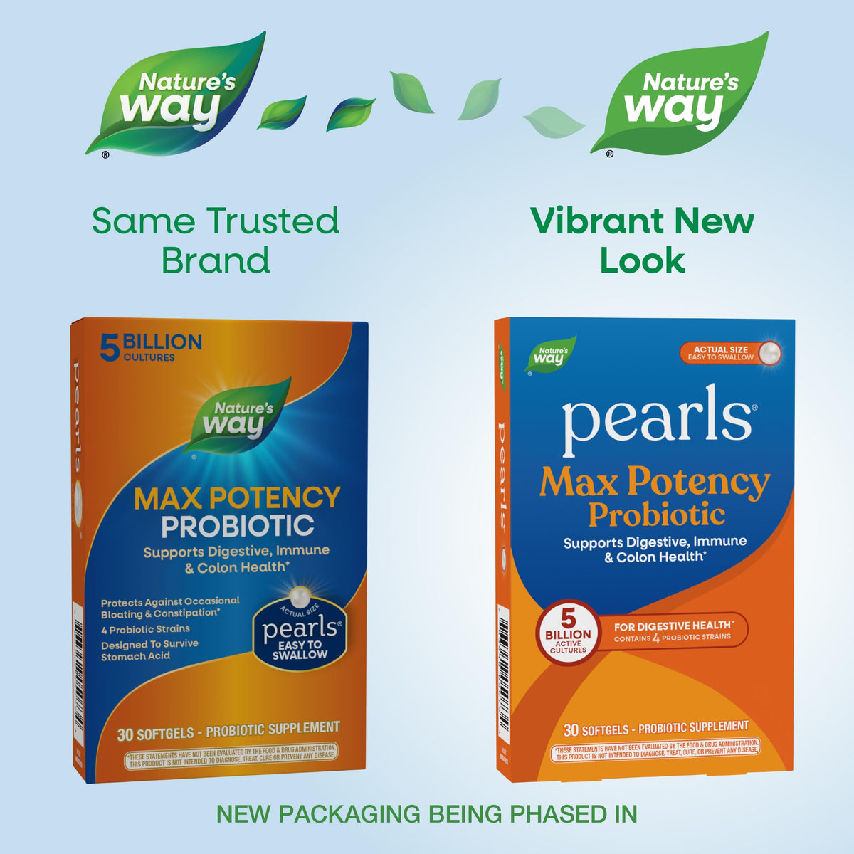 Nature's Way Probiotic Pearls packaging side view