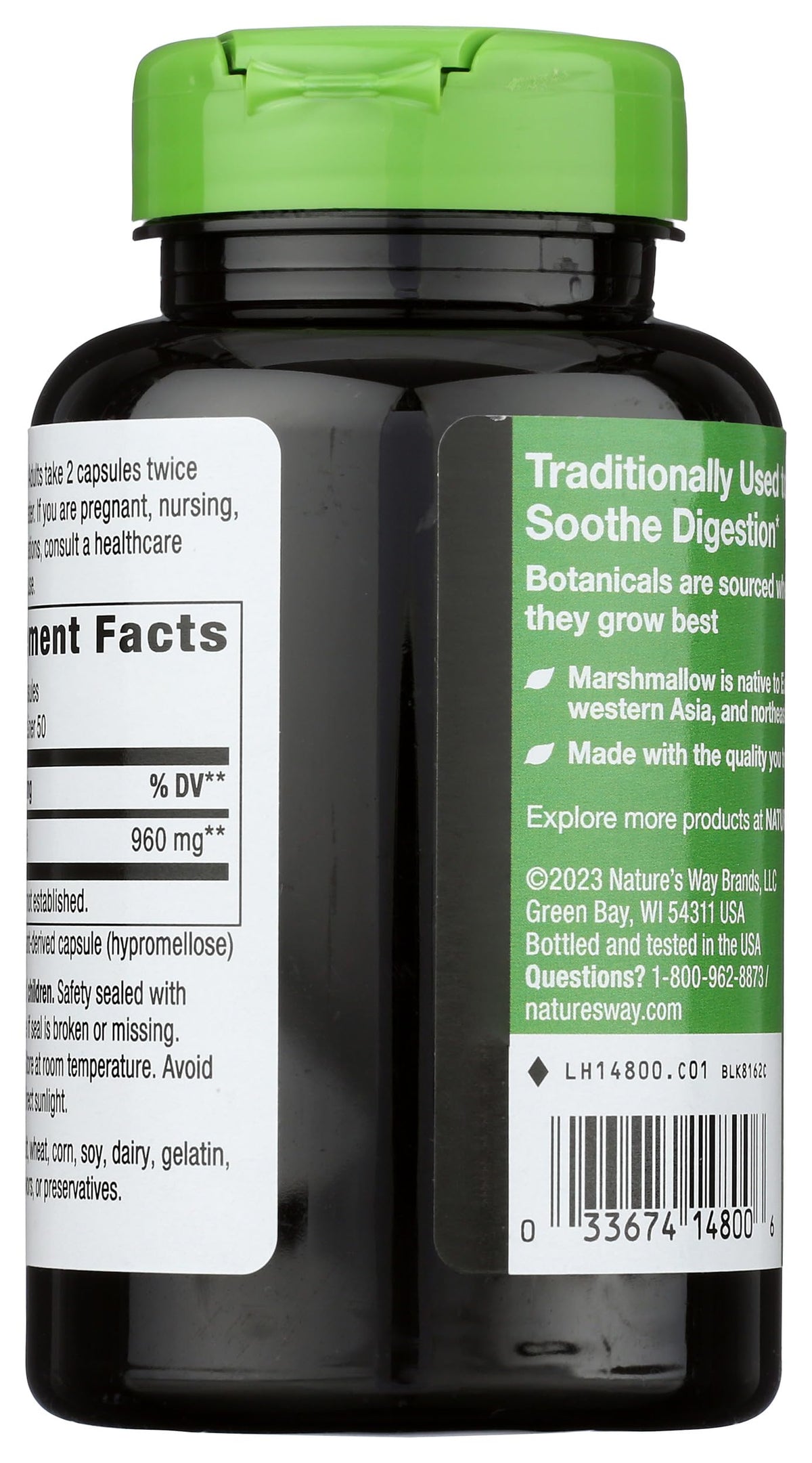 Nature's Way Racine de Guimauve 100 Capsules Végétales vue arrière