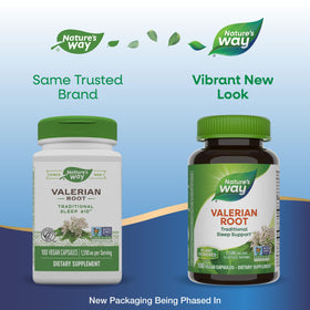 Nature's Way Racine de Valériane capsules dans une main