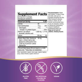 Nature's Way Sambucus Bonbons au Sureau 1000 mg Vitamine C à l'intérieur du paquet