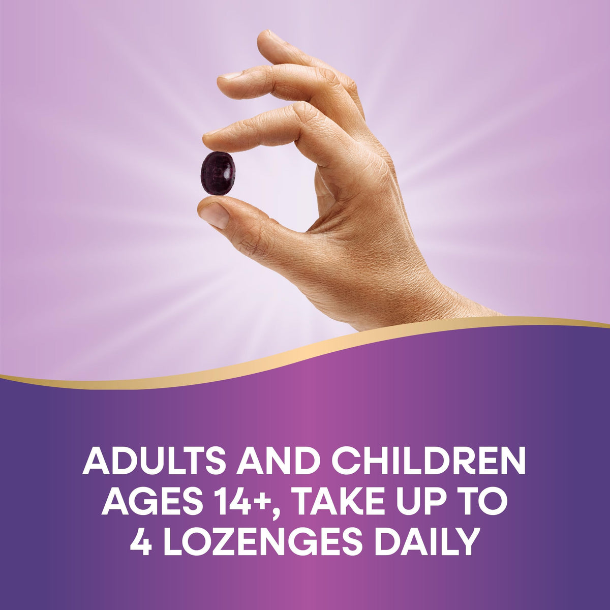 Nature's Way Sambucus Bonbons au Sureau 1000 mg Vitamine C affichage du dosage sur le paquet