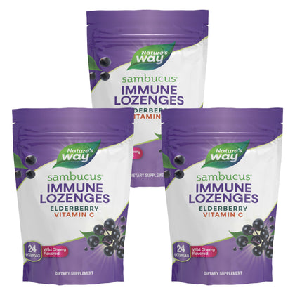 Nature's Way Sambucus Bonbons au Sureau 1000 mg Vitamine C paquet avant