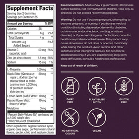 Nature's Way Sambucus Gummies Sommeil + daily wellnessé gélules sur un fond blanc