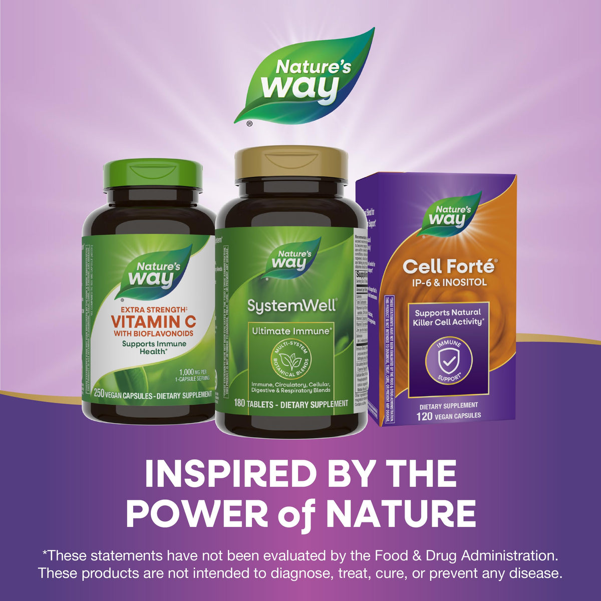 Nature's Way Système Bien-Être comprimés avec une main tenant le produit