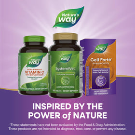 Nature's Way Système Bien-Être comprimés avec une main tenant le produit