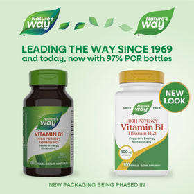 Nature's Way Vitamine B1 100 mg capsules avec étiquette visible