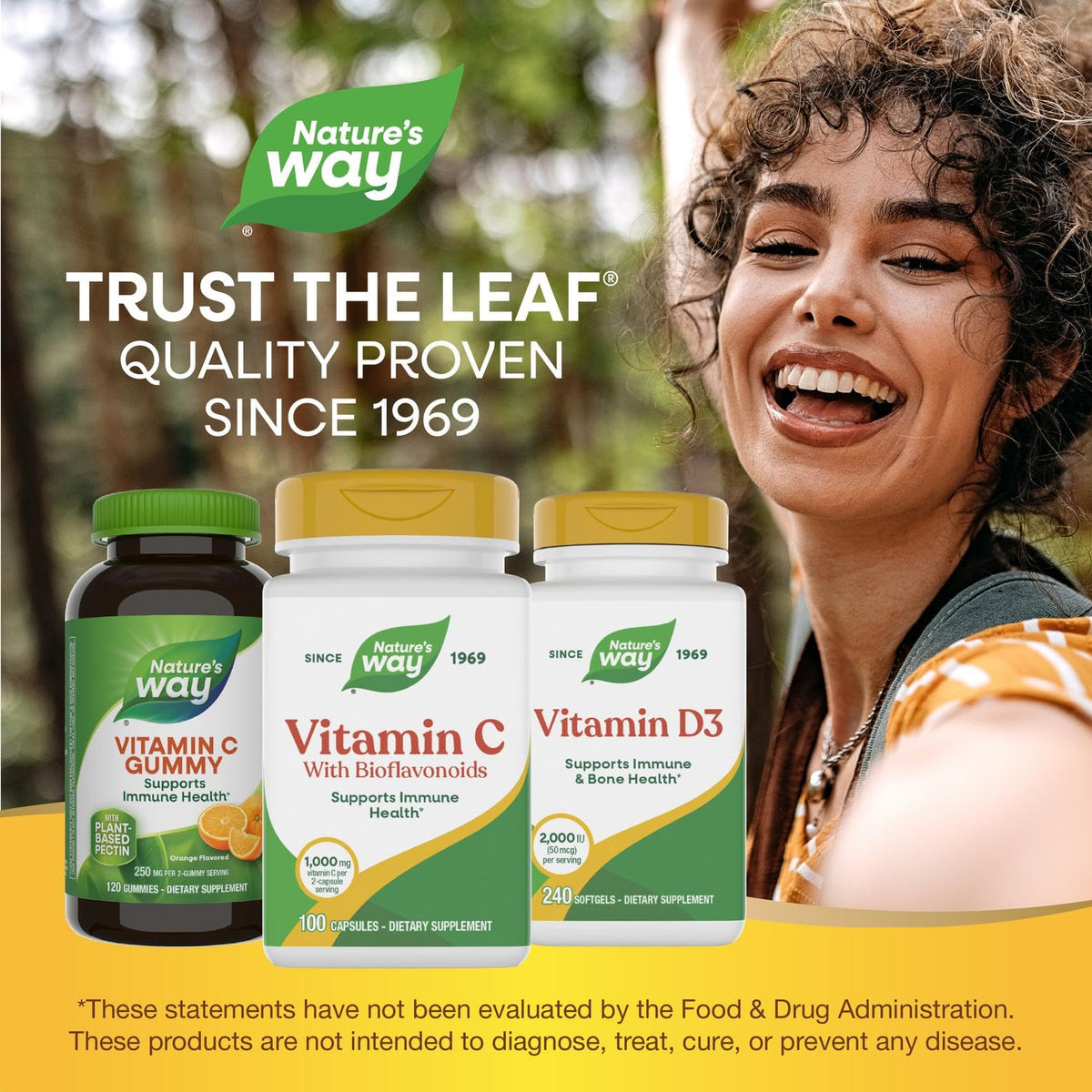 Nature's Way Vitamine C 1000 mg capsules close-up