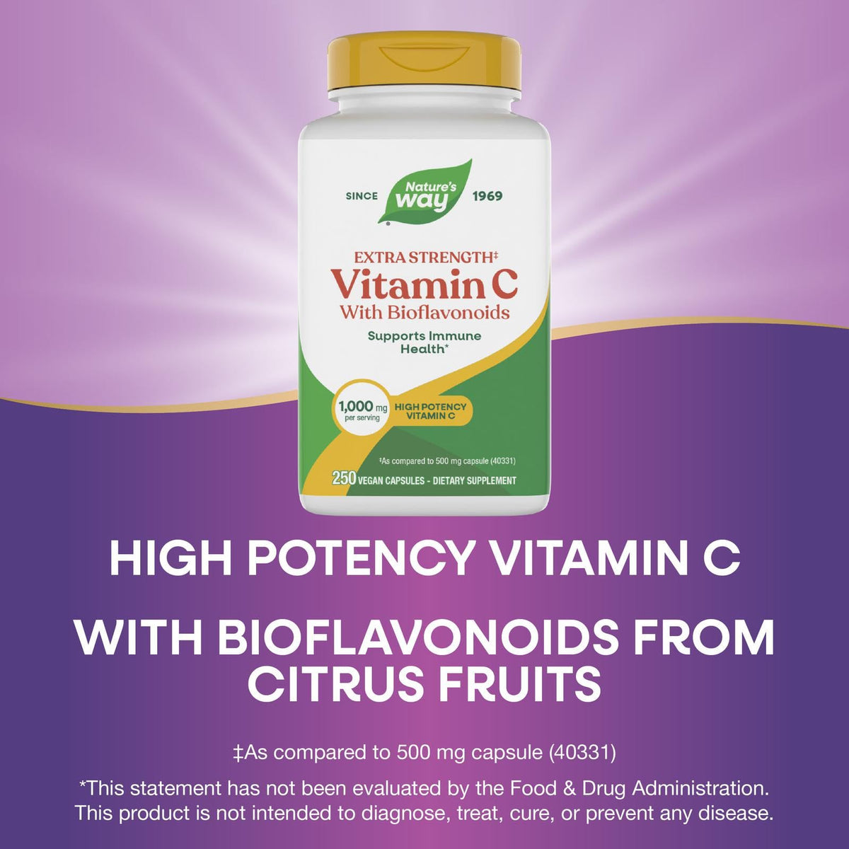 Nature's Way Vitamine C 1000 mg sur une table en bois