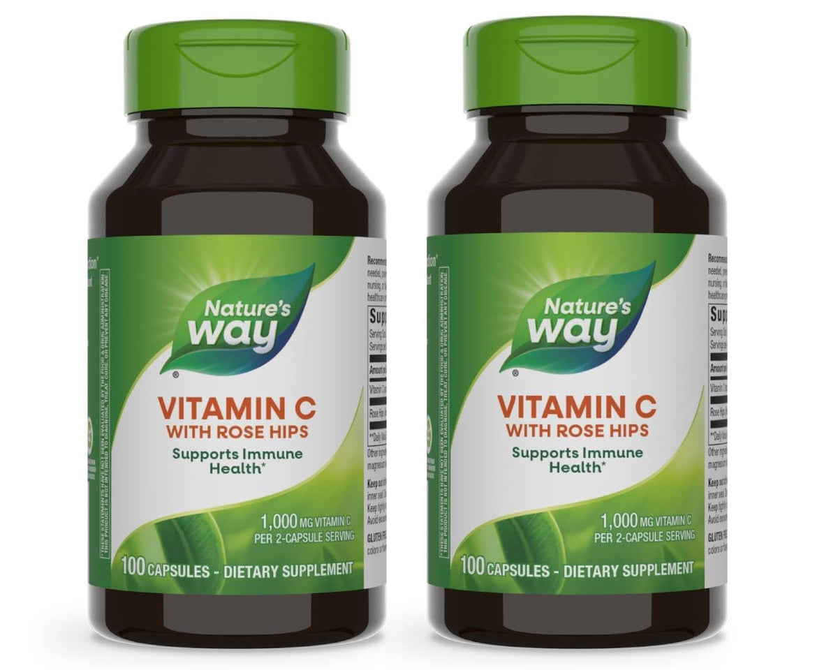 Nature's Way Vitamine C avec Églantier 1000mg 100 capsules vue de face