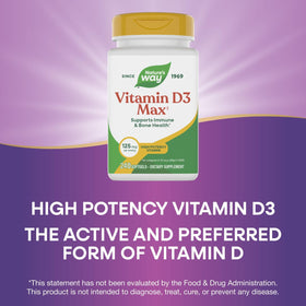 Nature's Way Vitamine D3 Max 5000 IU gélules - gélule individuelle