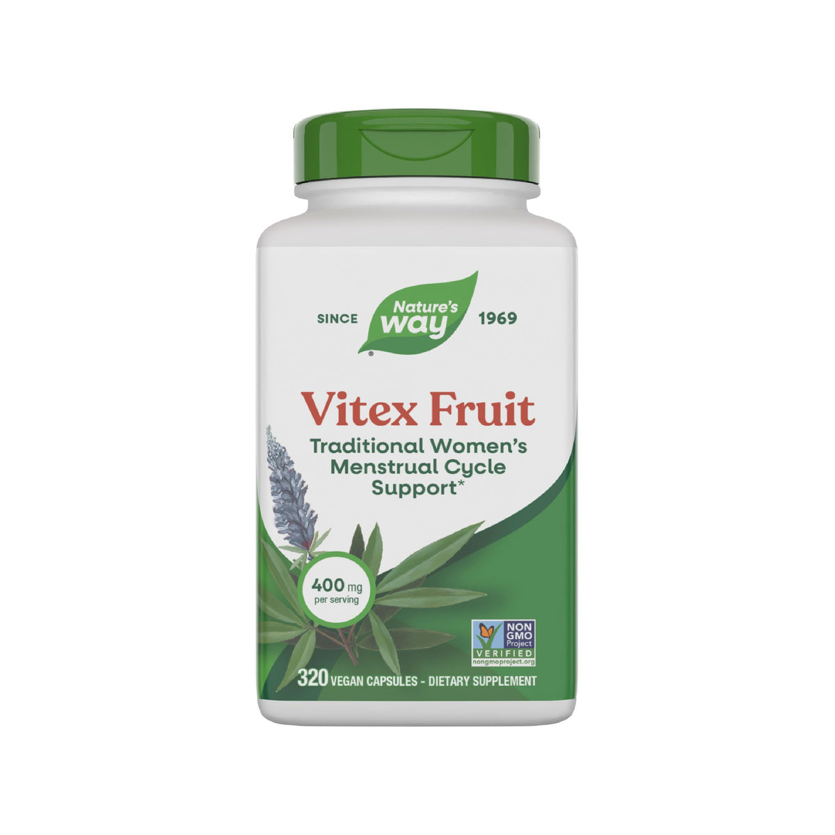 Nature's Way Vitex fruit complément alimentaire 320 gélules avant