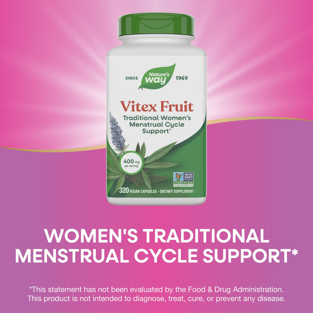 Nature's Way Vitex fruit complément alimentaire sur une table